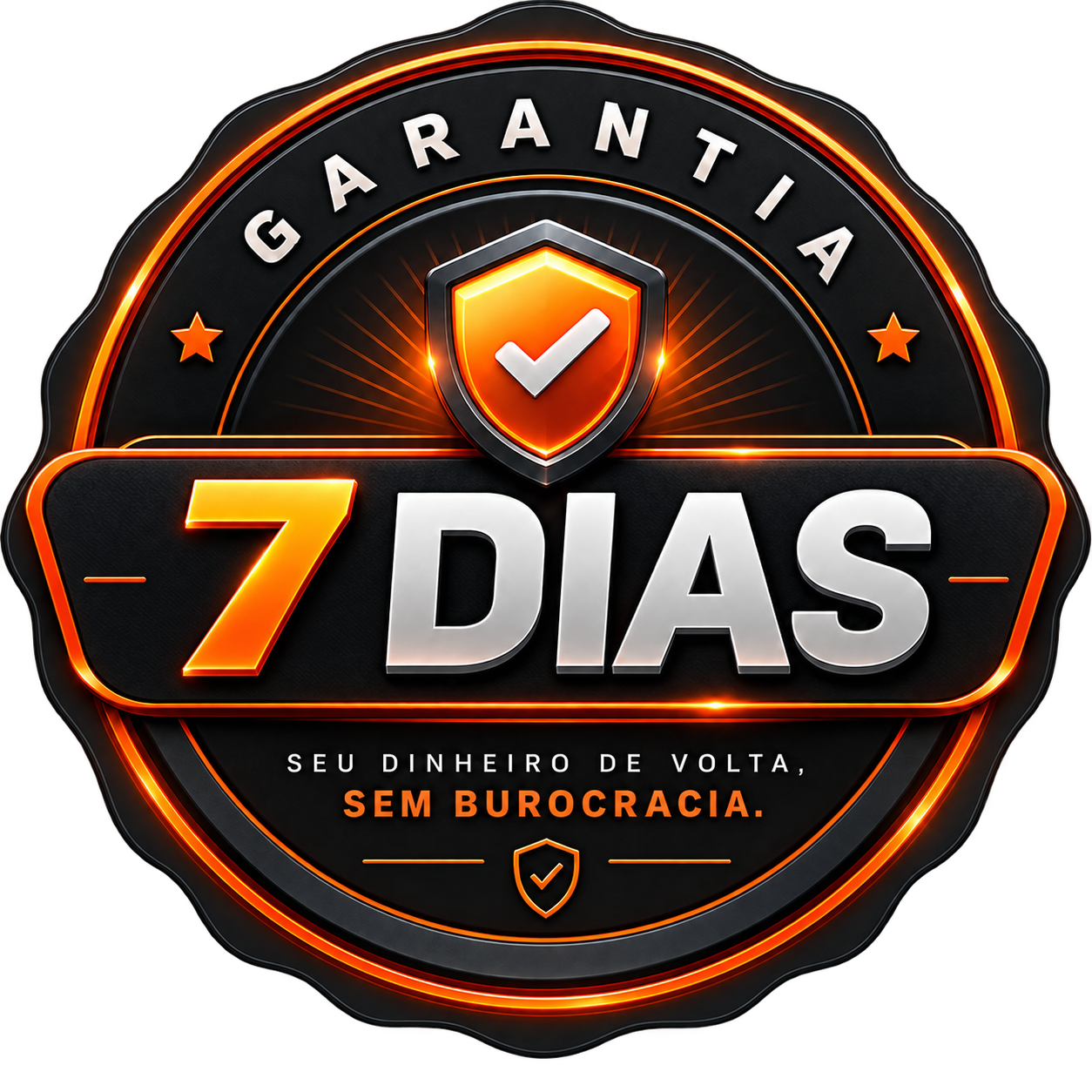 Selo de garantia de 7 dias: seu dinheiro de volta, sem burocracia